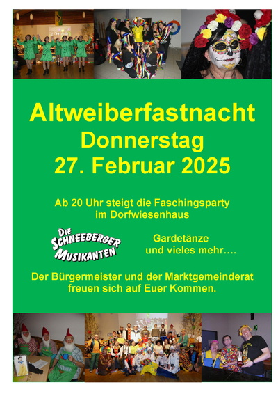 Plakat Altweiberfasching 2025